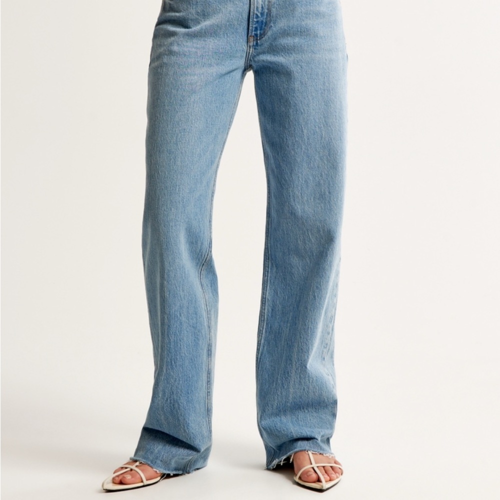 Low Rise Baggy Jean Medium with Raw Hem